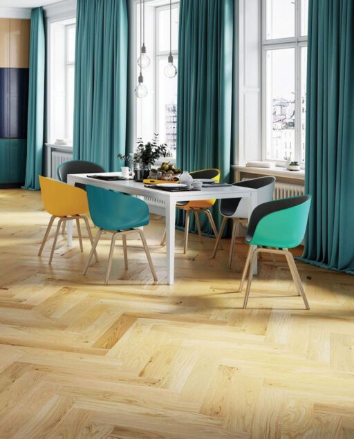 ⁦باركيه طبيعي - OAK CARAMEL HERRINGBONE⁩ - الصورة ⁦2⁩