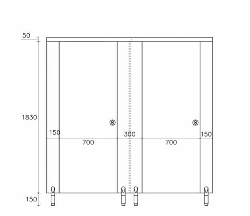 Toilet Splitter - Depth 150 cm - Image 4